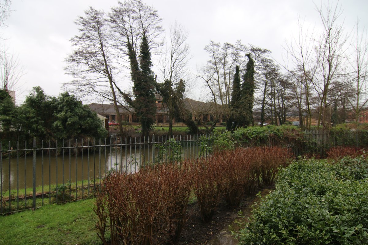 View across the River Wey from Weyview Court apartment, Guildford