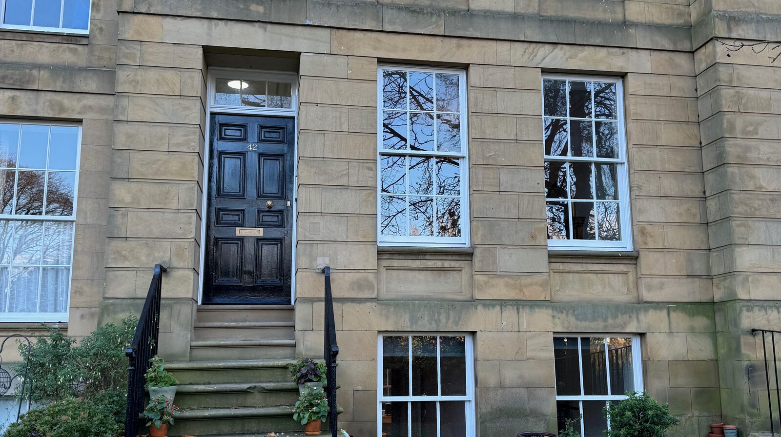 Grade I listed Georgian terrace facade — Leazes Terrace, Newcastle upon Tyne