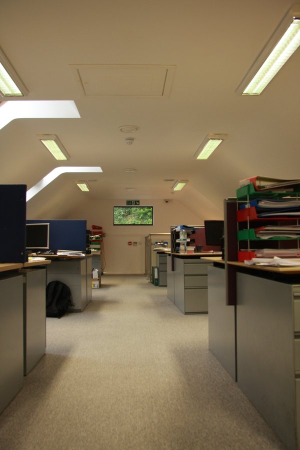 Mezzanine attic office with skylights and Comflor floor — The Old Forge Godalming commercial conversion