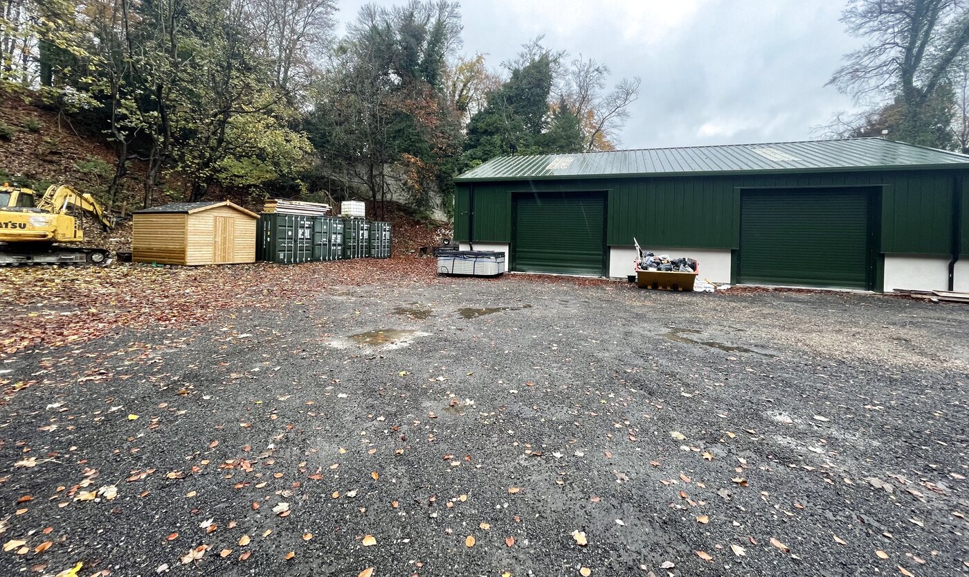 Industrial units in context at Quarry Works, Surrey — principal contractor portfolio asset